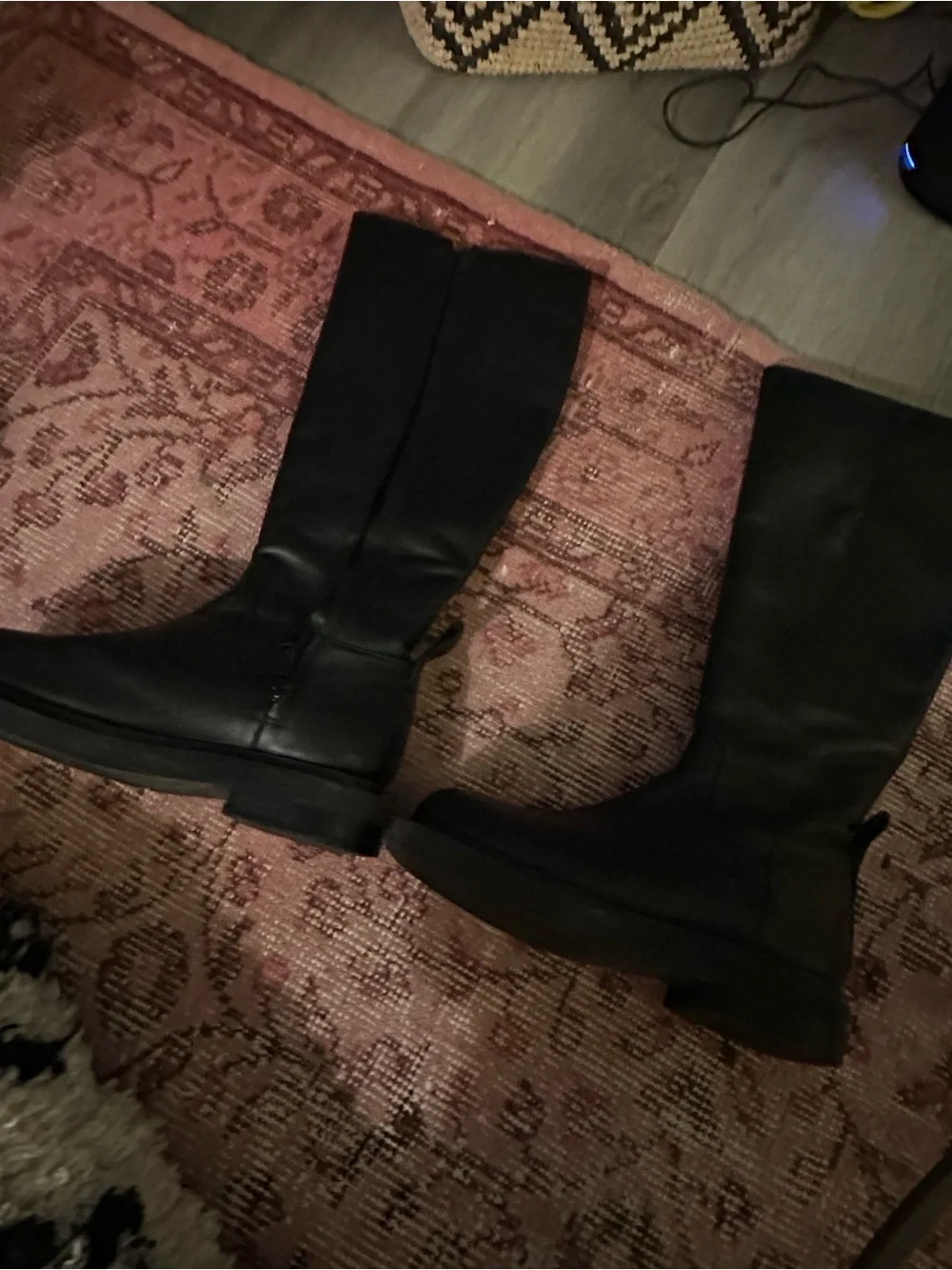 COS Black Women's Knee-High Zip Riding Boots